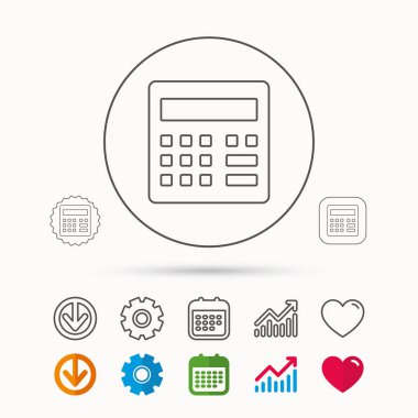 Hesap makinesi simge. İşareti muhasebe.