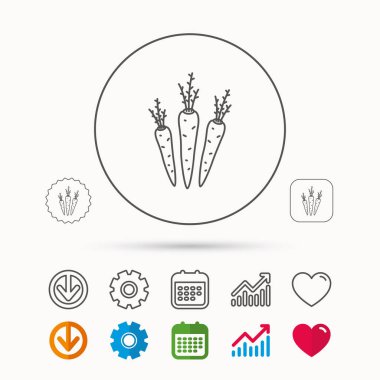 Havuç simgesi. Vejetaryen yiyecekler işareti.