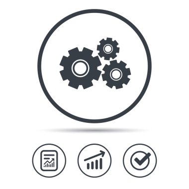 Cogwheels simgesi. Onarım hizmeti işareti.