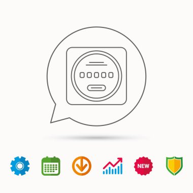 Elektrik güç sayaç simgesi. Ölçüm işareti.