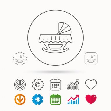 Bebek beşik yatak simgesi. Beşik veya karyolası işareti.