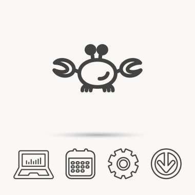 Yengeç simgesi. Kanser kabuklu deniz ürünleri işareti.