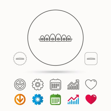 Diş diş telleri simgesi. Diş sağlık işareti.