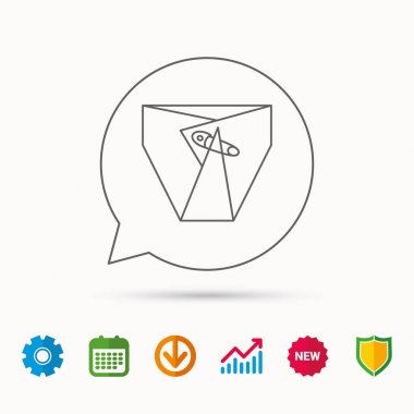 PIN simgesiyle bebek bezi. Çocuk iç çamaşırı işareti.