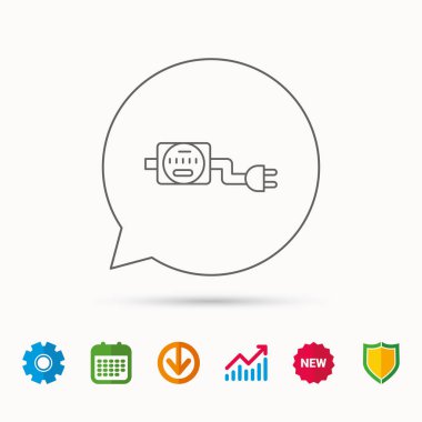 Elektrik sayaç simgesi. Elektrik fiş ile.