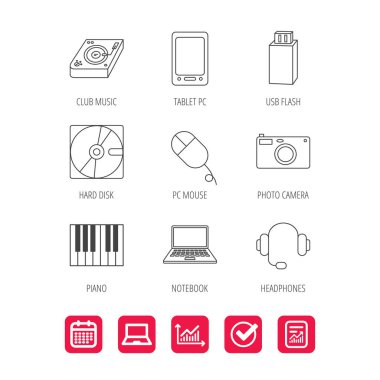 Tablet PC, Usb birden parlamak ve dizüstü dizüstü bilgisayar simgeleri.