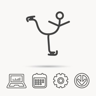 Artistik Patinaj simgesi. Profesyonel kış spor.