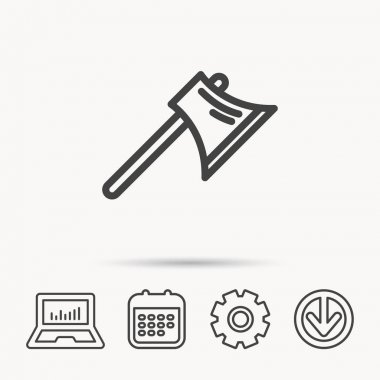 Balta simgesi. İşçi ekipman işareti.