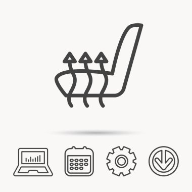 Isıtmalı koltuk simge. Sıcak autoarmchair işareti.