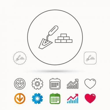 Bitirme simgesi. Tuğla işareti spatula.