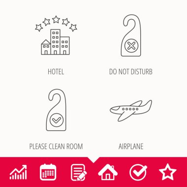 Otel, uçak ve simgeler rahatsız etmeyin.