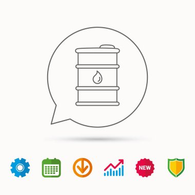 Varil petrol simgesi. Su damla işareti ile fıçı.