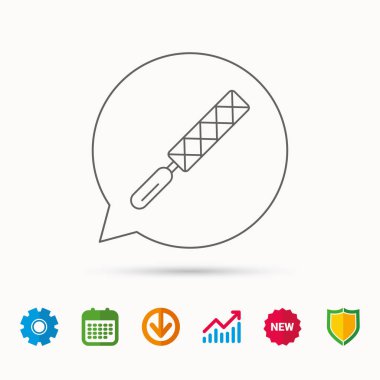 Dosya aracı simgesi. Marangoz ekipman işareti.