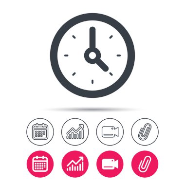 Saat simgesi. Makineyle ilgili seyretmek işareti.