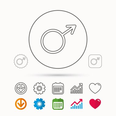 Erkek simgesi. Beyler cinsellik işareti.