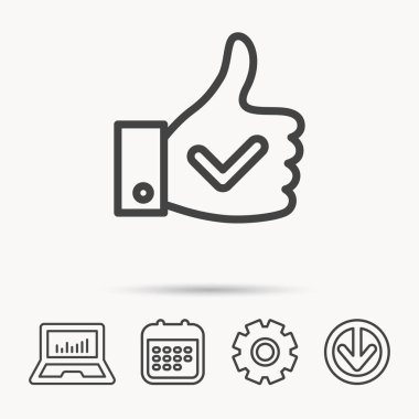 Yukarı gibi simge başparmak. Süper cool oy işareti.