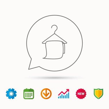 Banyo Havlu simgesi. Temizlik hizmeti işareti.