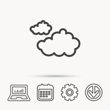 Bulutlu simgesi. Bulutlu hava işareti.