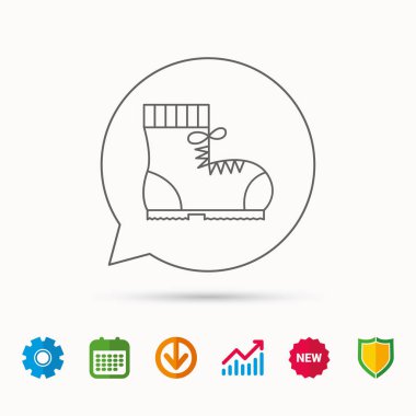 Önyükleme simgesi. Yürüyüş ya da iş ayakkabı işareti.