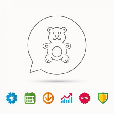 Oyuncak ayı simgesi. Bebek oyuncak işareti.