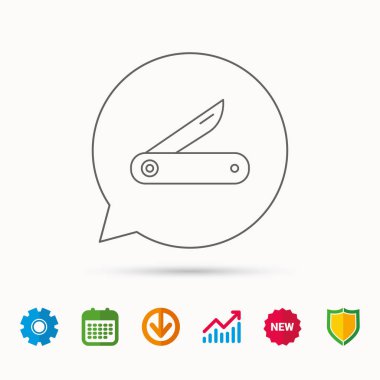 Multitool bıçak simgesi. Çok işlevli araç işareti.