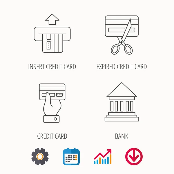 Kreditkartensymbole. Bankenzeichen. — Stockvektor