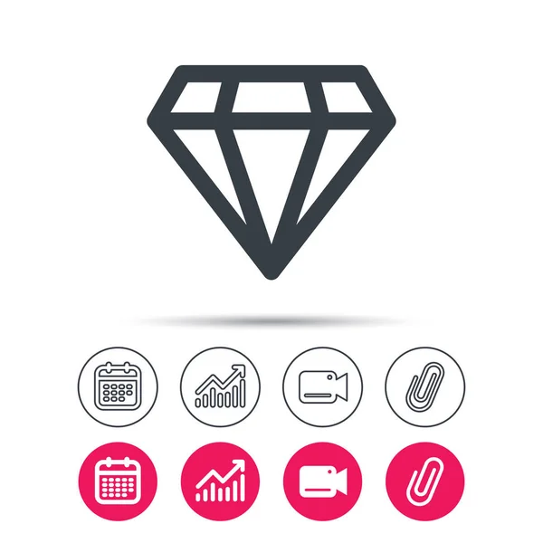 Diamant pictogram. Sieraden Edelsteen teken. — Stockvector