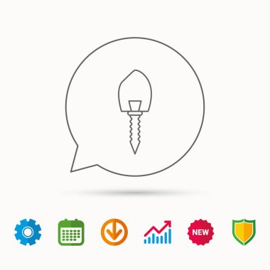 Dental implant simgesi. Ağız protez işareti.