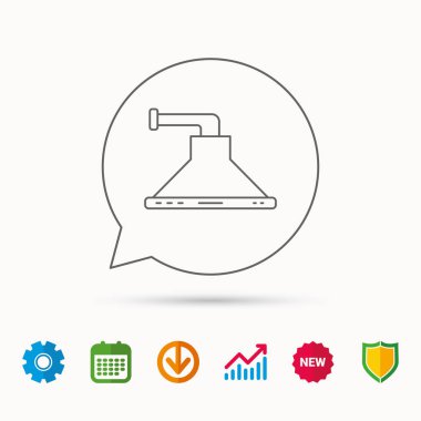 Mutfak hood simgesi. Mutfak ekipman işareti.