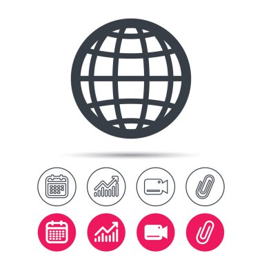 Küre simgesi. Dünya ya da Internet işareti.