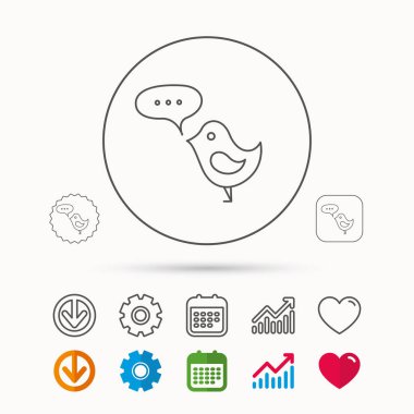 Konuşma balonu simgesinin kuş. Kısa mesajlar.