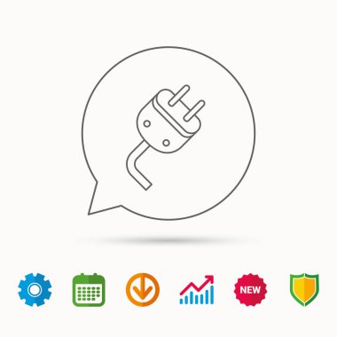 Elektrik fişi simgesi. Elektrik güç işareti.