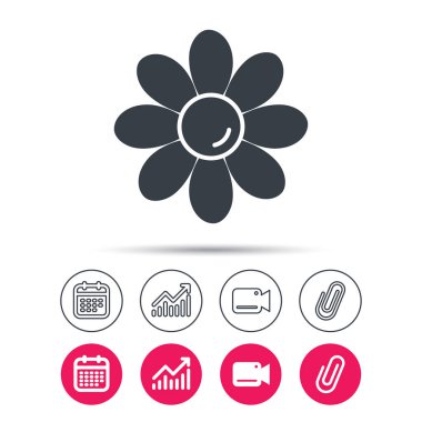 Çiçek simgesi. Çiçekçi bitki yaprakları işareti ile.