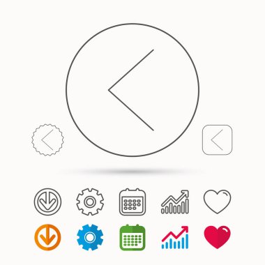 Sol ok simgesi. Önceki işaret.