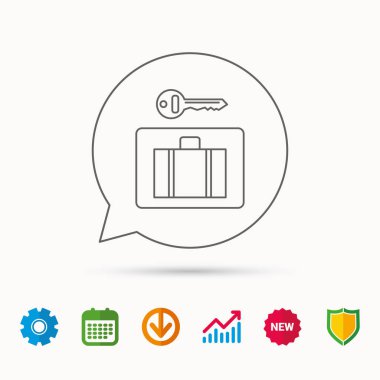 Bagaj simgesi. Bagaj güvenlik işareti.