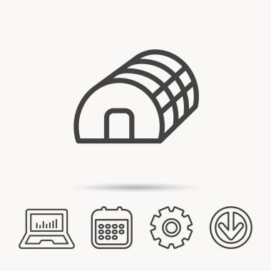 Sera karmaşık simgesi. Sera bina oturum.