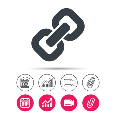 Zincir simgesi. Internet web köprü işareti.