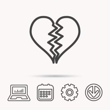 Kırık kalp simgesi. Boşanma işareti.