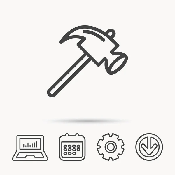 Hammer icon. Repair or fix sign. — Stock Vector