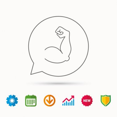 Pazı kas simgesi. Vücut geliştirmeci güçlü kol işareti.