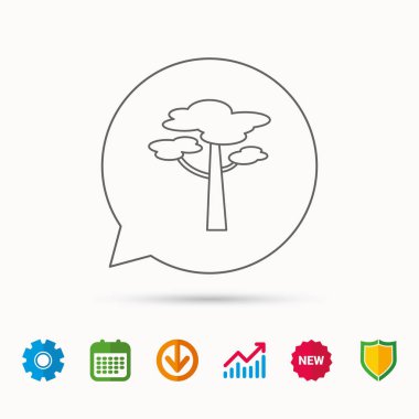 Çam ağacı simgesi. Orman ahşap işareti.