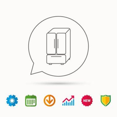 Amerikan buzdolabı simgesi. Buzdolabı işareti.