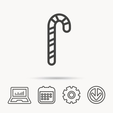 Şeker kamışı simgesi. Tatlı şeker lolipop işareti.