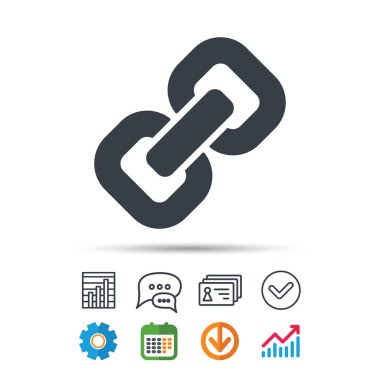 Zincir simgesi. Internet web köprü işareti.