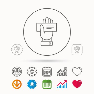 Çek simgesi. İşaret veren.