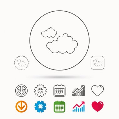 Bulutlu simgesi. Bulutlu hava işareti.