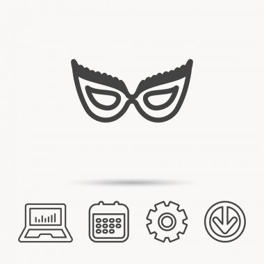 Festival maske simgesi. Maskeli balo karnaval işareti.