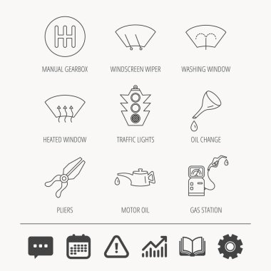 Motor yağı değiştirmek, trafik ışıkları ve pense.