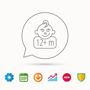 Bebek yüz simgesi. Yeni doğan çocuk işareti.