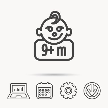 Bebek yüz simgesi. Yeni doğan çocuk işareti.